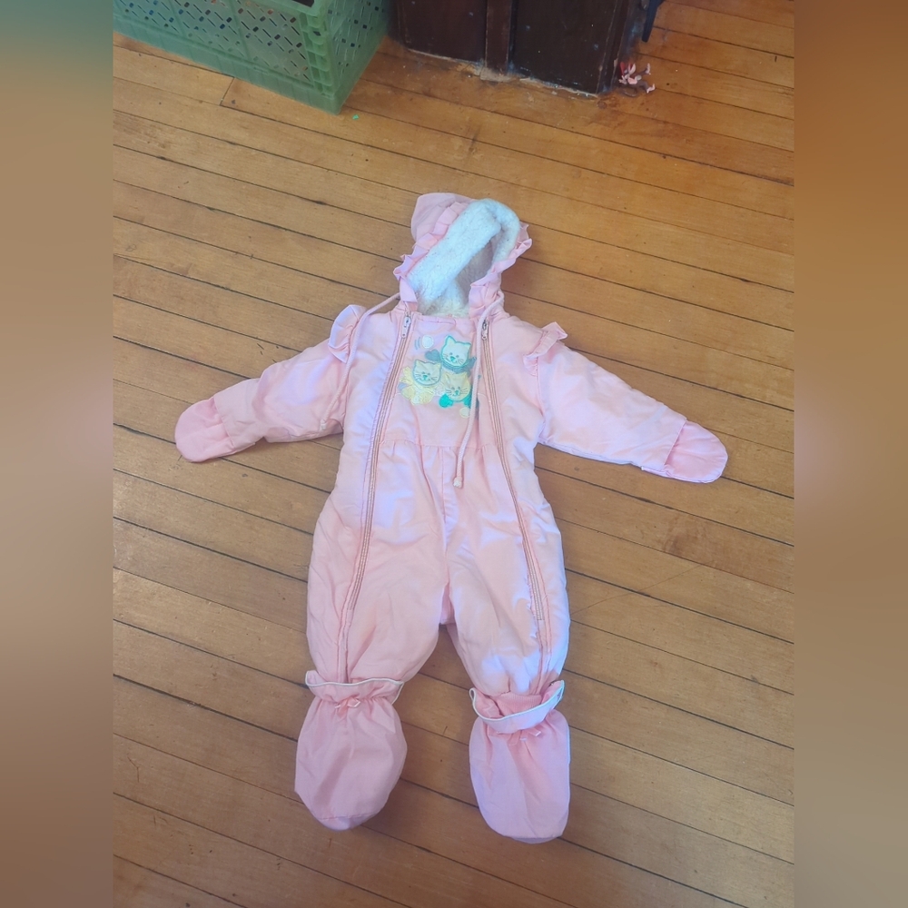Pink Kids One Piece Snowsuit